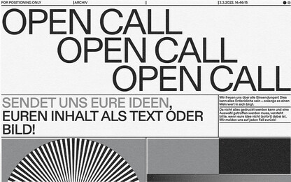 Website screenshot with the open call in focus